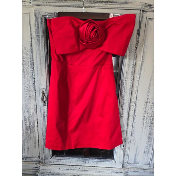 NWT Anthropologie Hutch Red Strapless Mini Dress - Medium - Picture 5 of 5